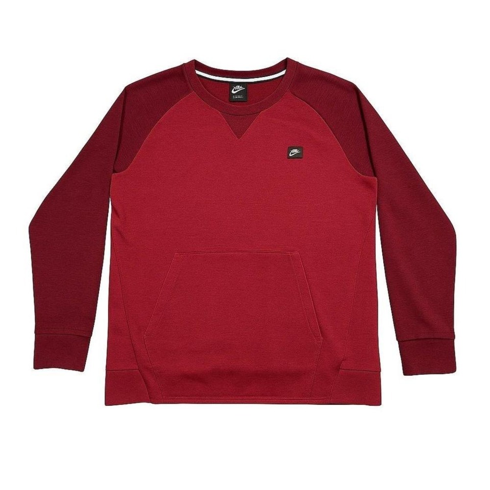 Nike Men's Crewneck Sweatshirt Burgundy Red Size‎ M – Kangaroo Pocket